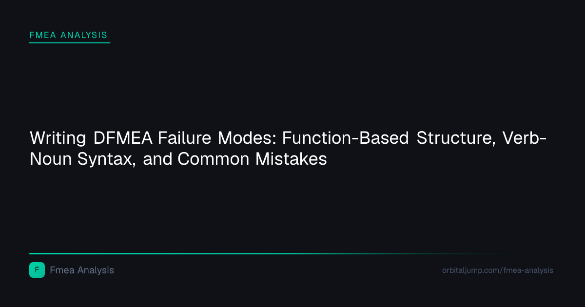 Writing DFMEA Failure Modes: Function-Based Structure, Verb-Noun Syntax ...